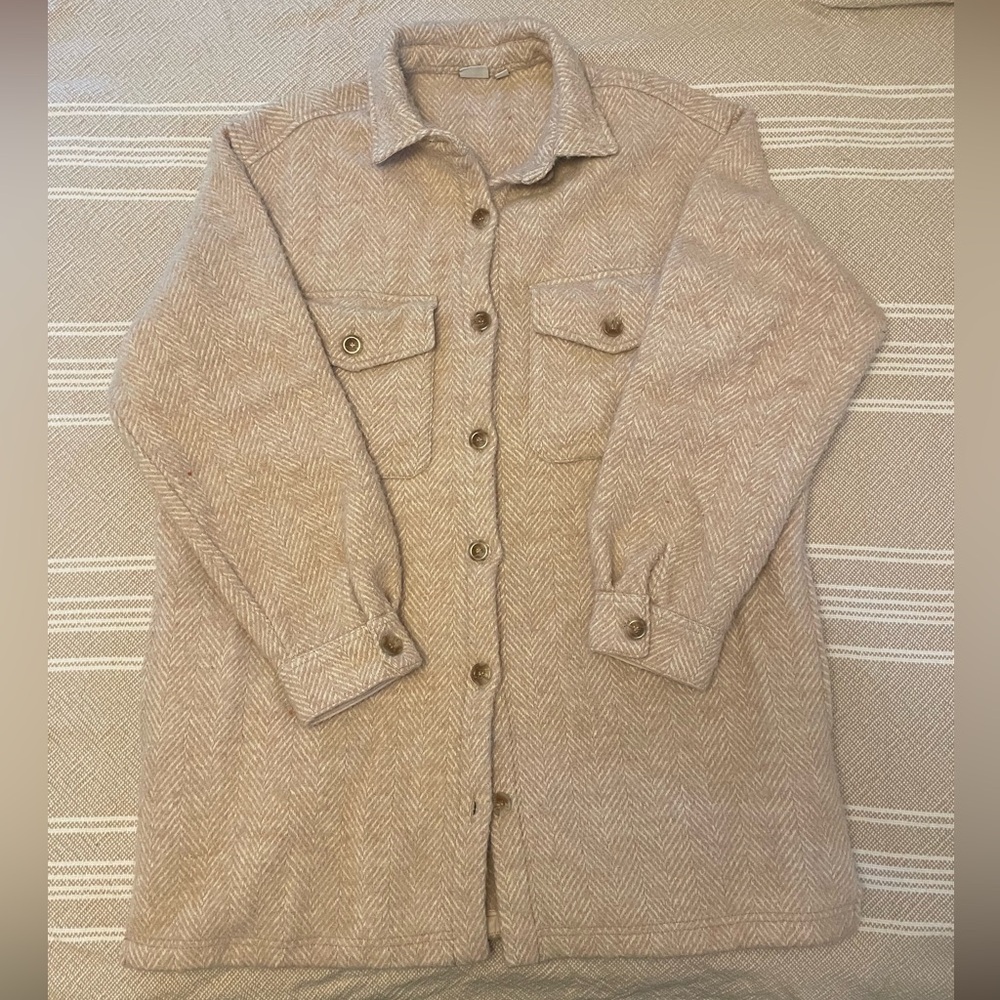 NWOT Cozy wool “shacket” jacket